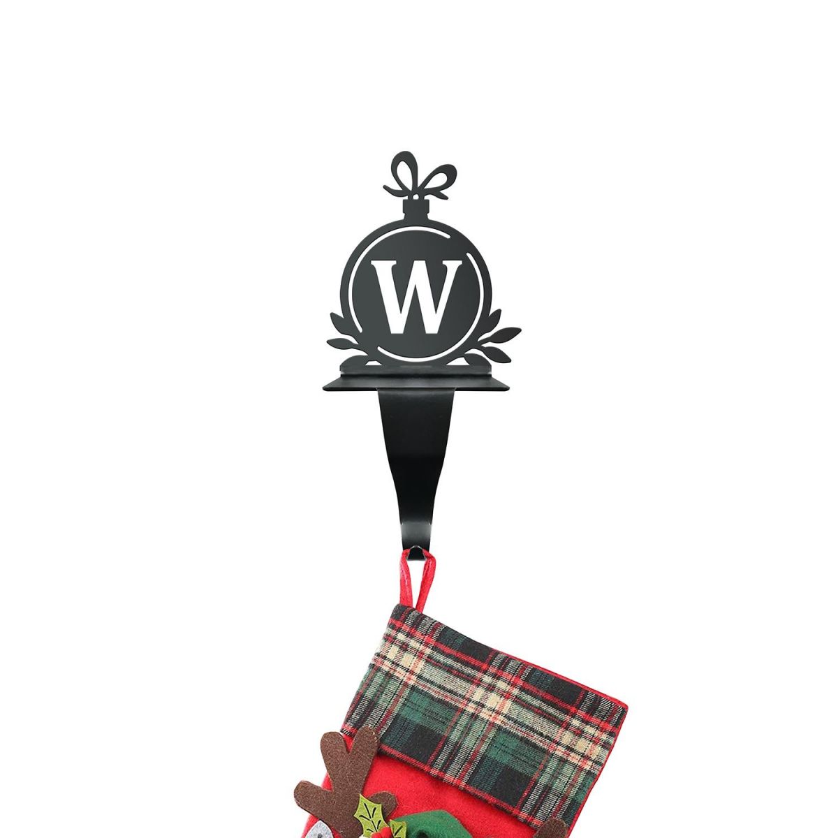Letter W Stocking Holder Holding a Stocking