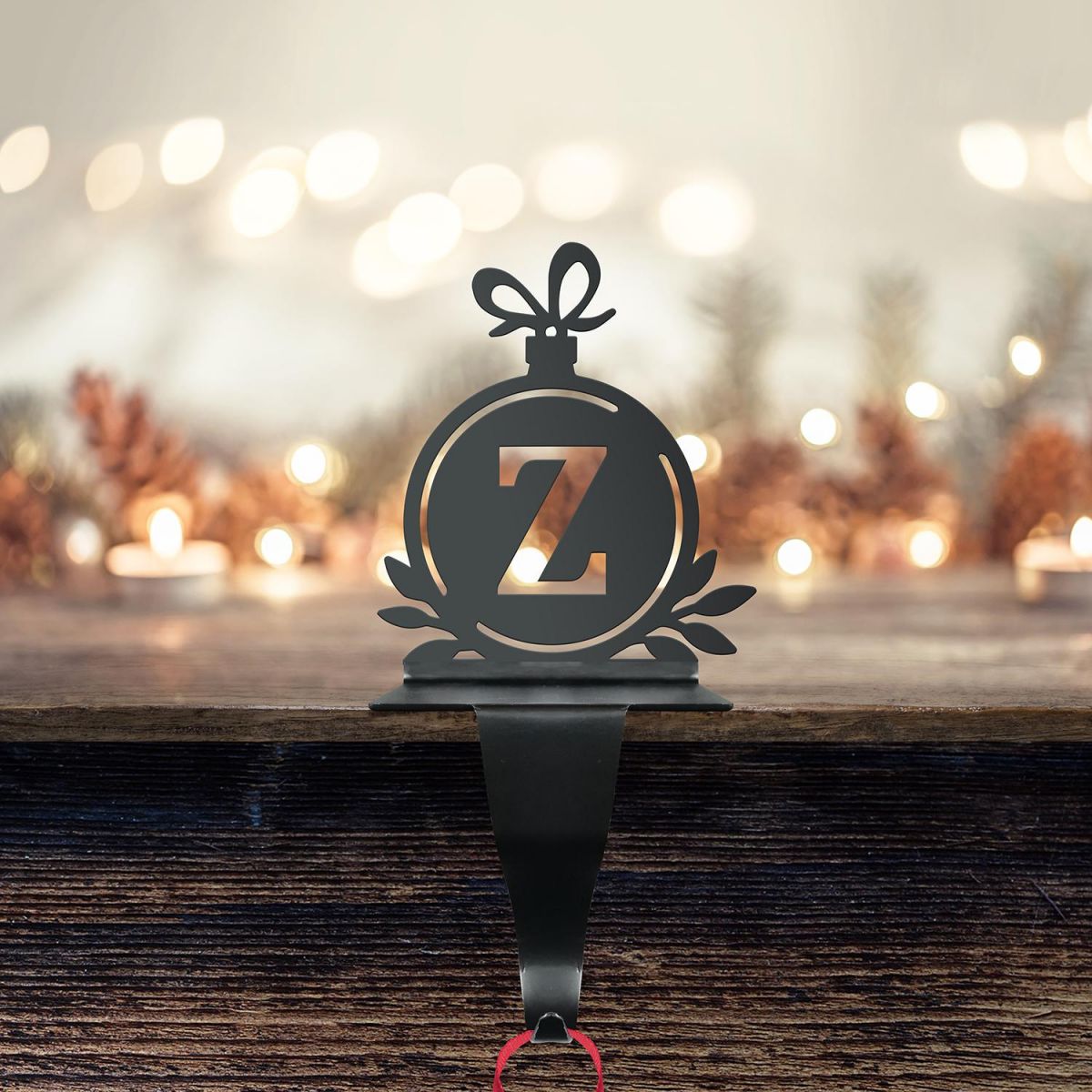 Letter Z Stocking Holder with Fairy Lights