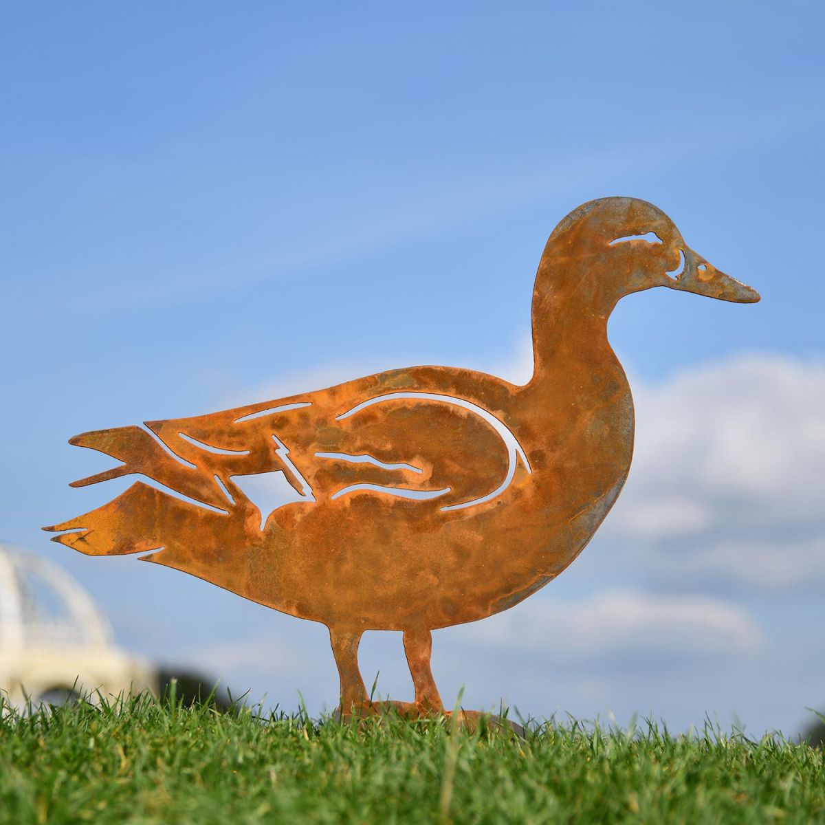 Rustic Mallard Duck Silhouette in the Garden Rustic Mallard Duck Silhouette in the Garden