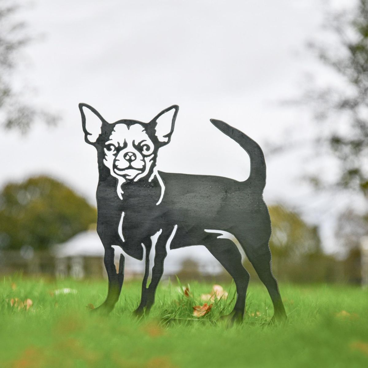 Chihuahua Silhouette in Unfinished Metal 