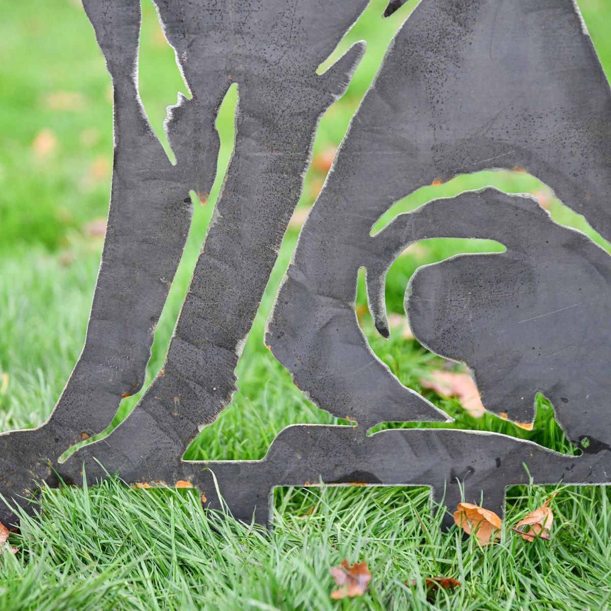 Close up of German Shepherd Body in Unfinished Metal 