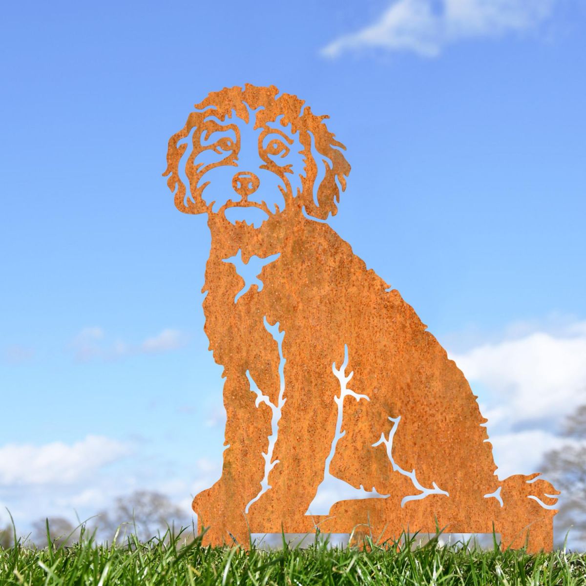 Rustic Cockapoo Garden Silhouette 
