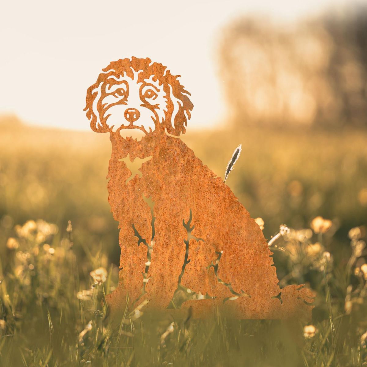 Rustic Finish Cockapoo Silhouette 