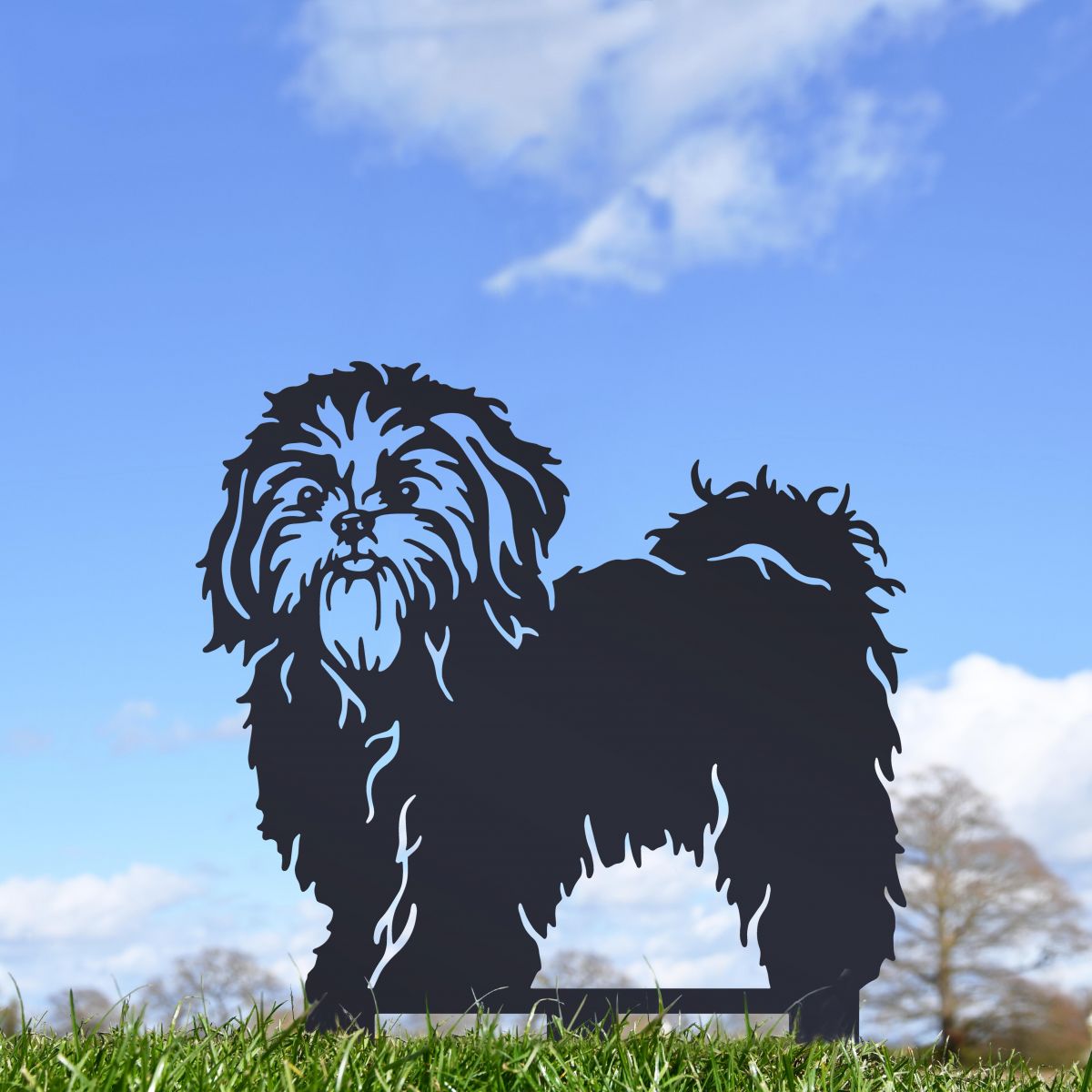 Black Shih Tzu Garden Ornament 