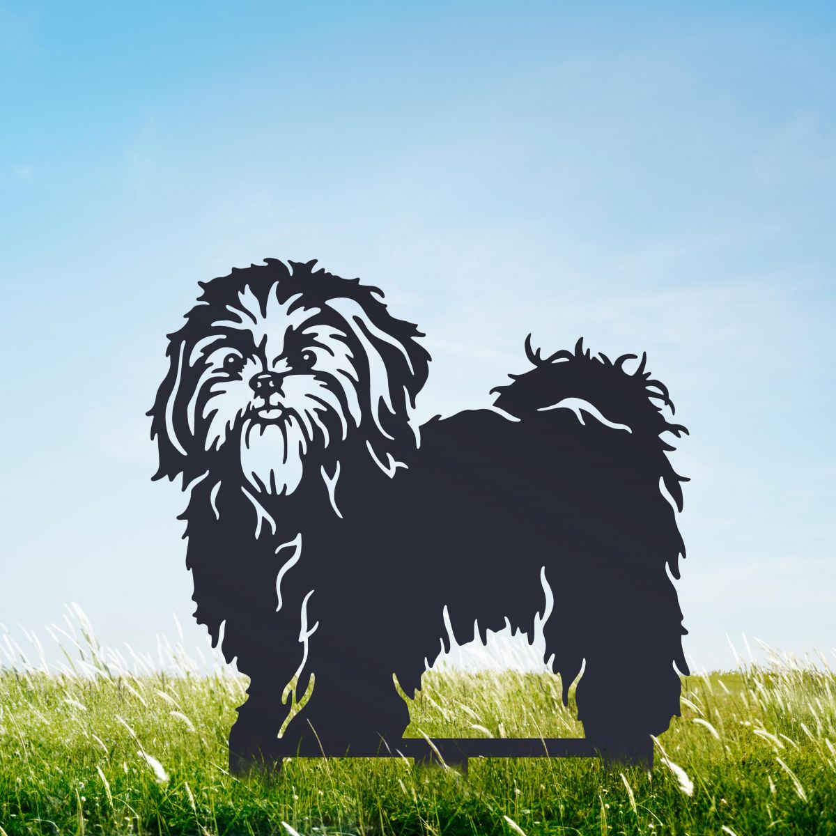 Shih Tzu Black Garden Silhouette 