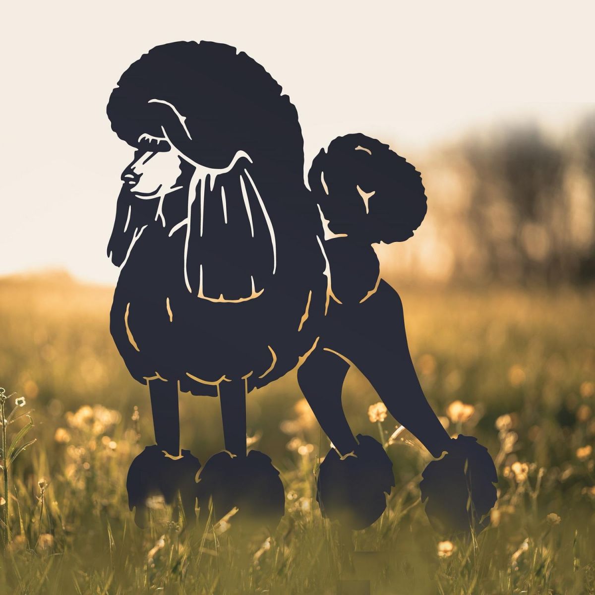 Standard Poodle Silhouette in Black 