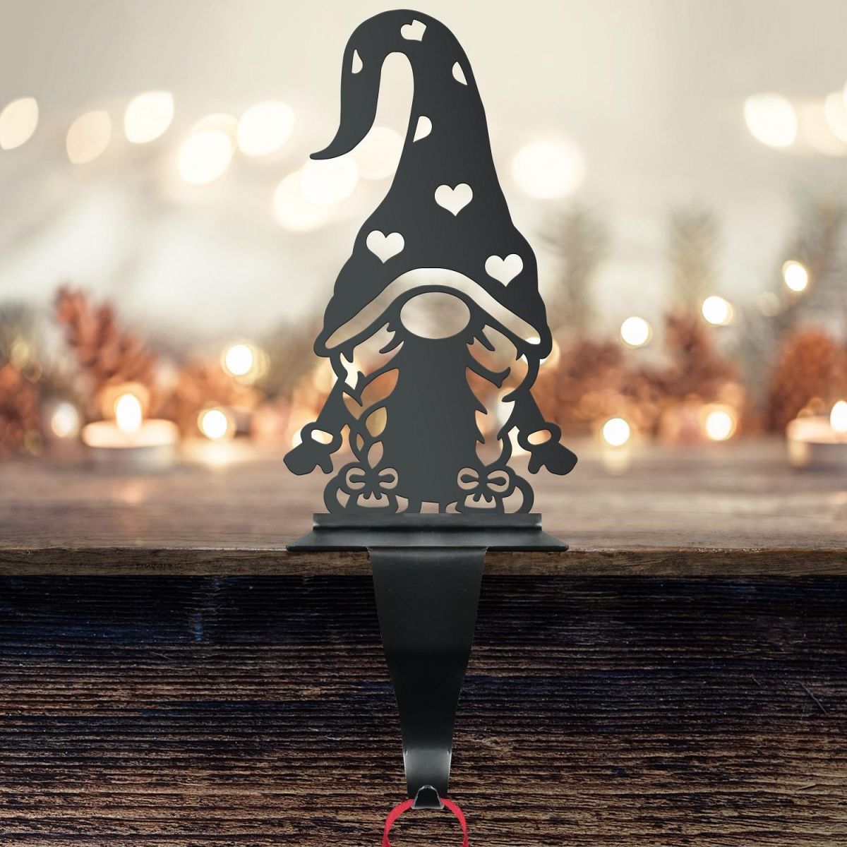 Stocking Holder with Heart Hat on Gonk  Stocking Holder with Heart Hat on Gonk