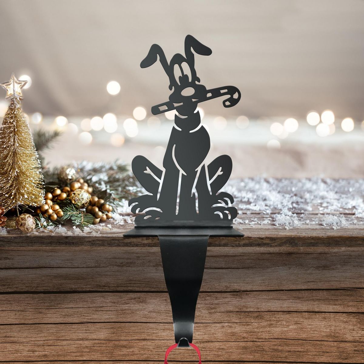 Dog with Candy Cane Stocking Holder 