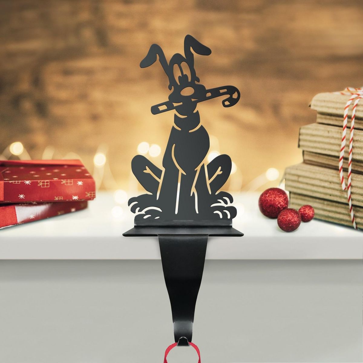 Dog with Candy Cane Stocking Holder 