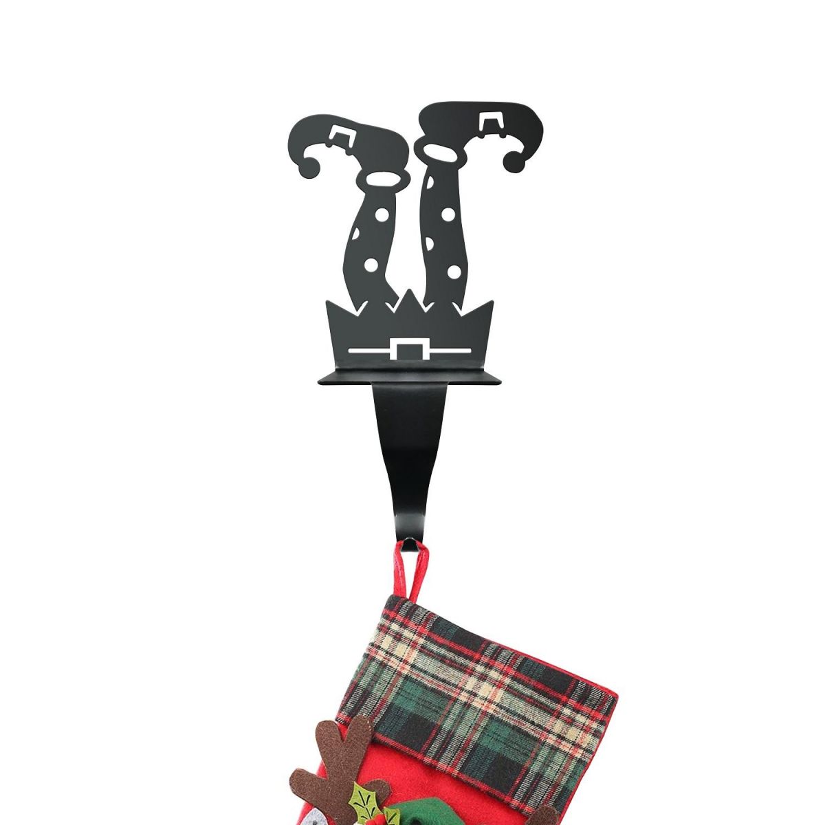 "Frosty McJingles" Stocking Holder in Black