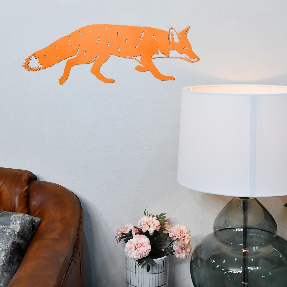 Orange Fox Wall Art in Situ in the Living Room
