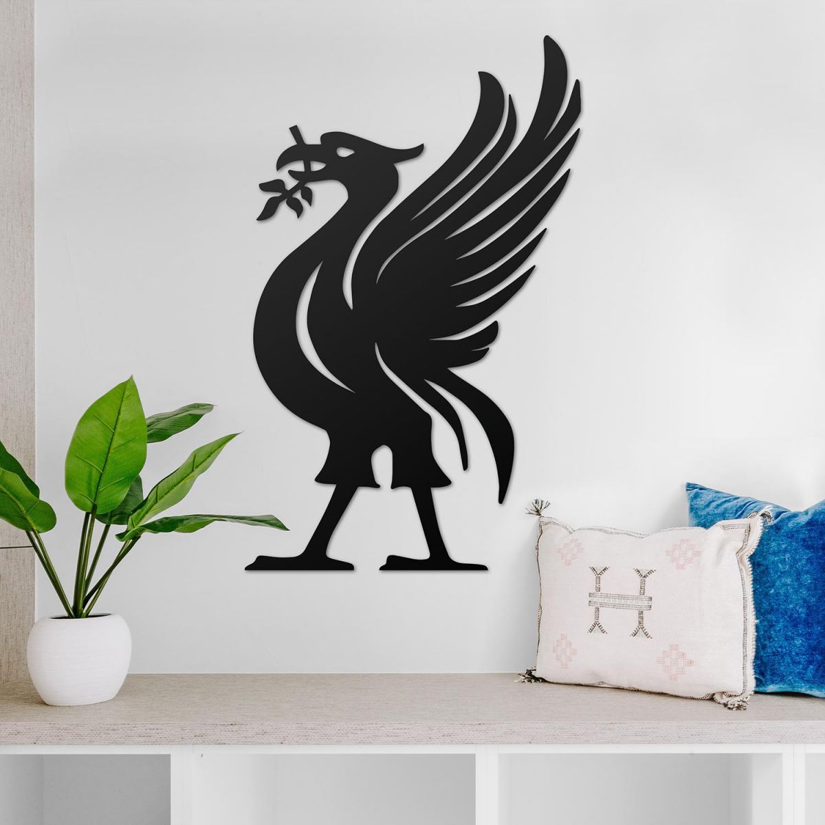 Liver Bird Steel Wall Art in a Modern Home Liver Bird Steel Wall Art in a Modern Home