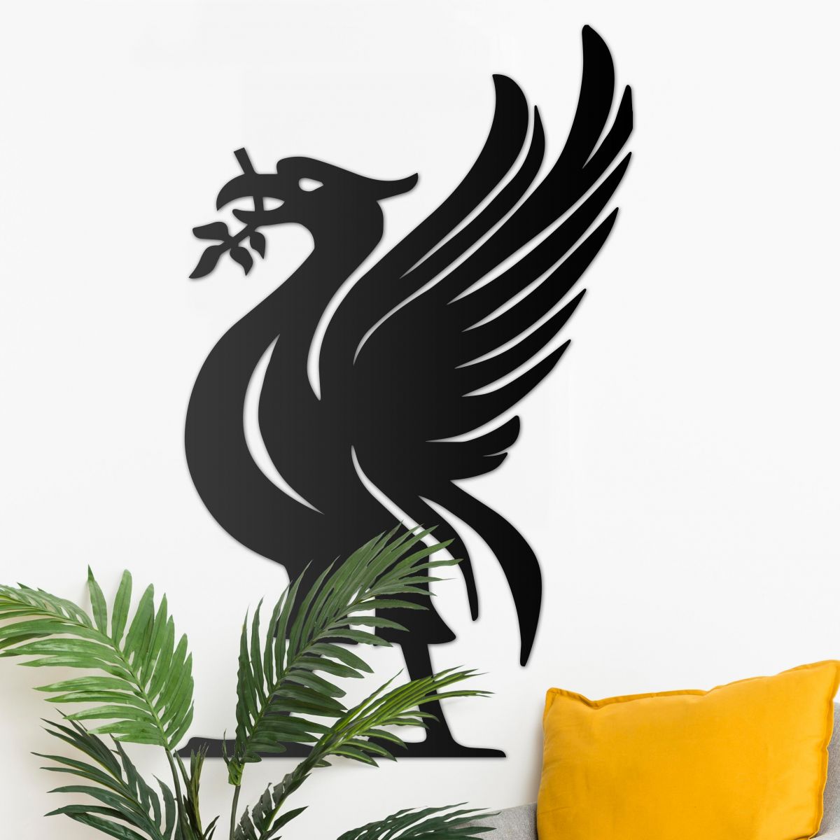 Liver Bird Steel Wall Art in a Modern Home