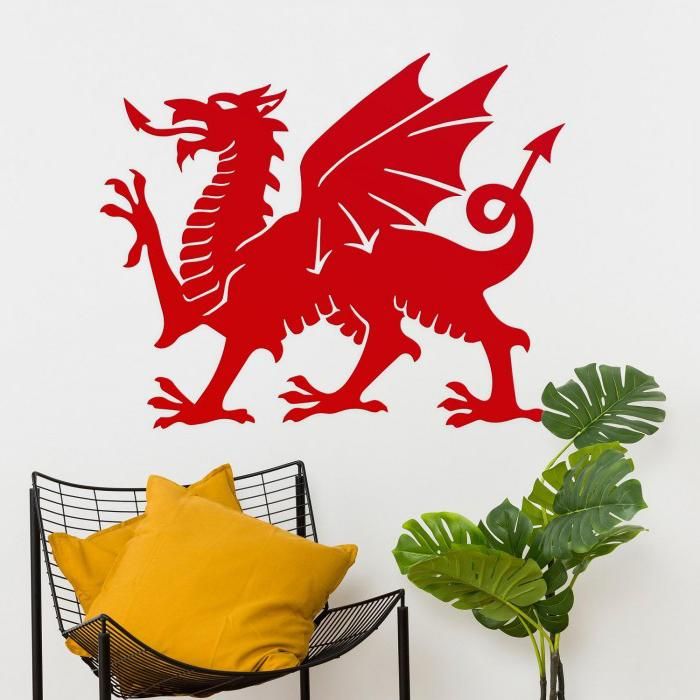 Large Red Welsh Dragon Wall Art