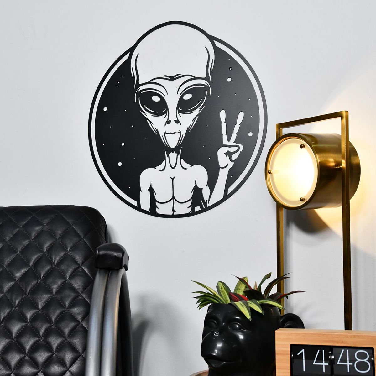 Peace Sign Alien Wall Art in the Home