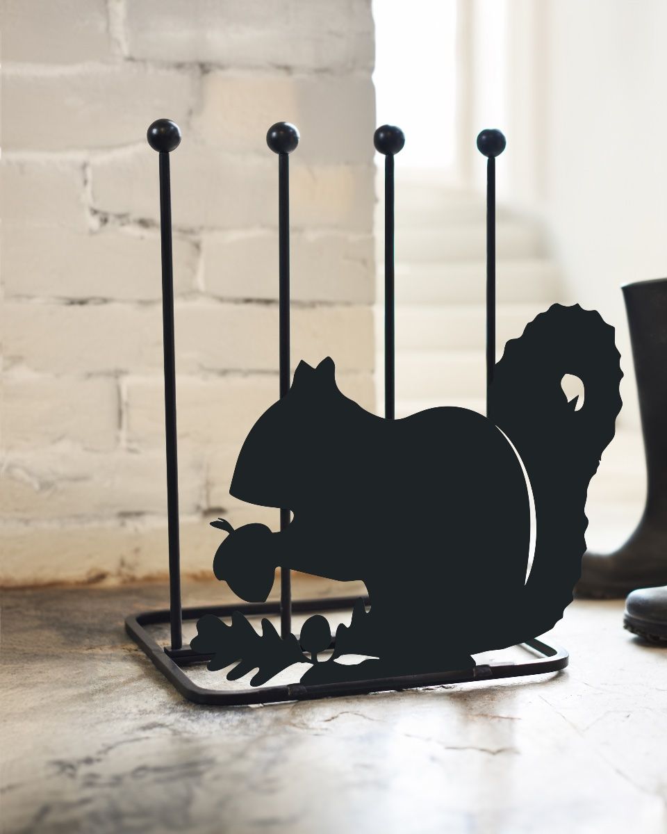 Steel "Squirrel & Acorn" Double Boot Holder Interior