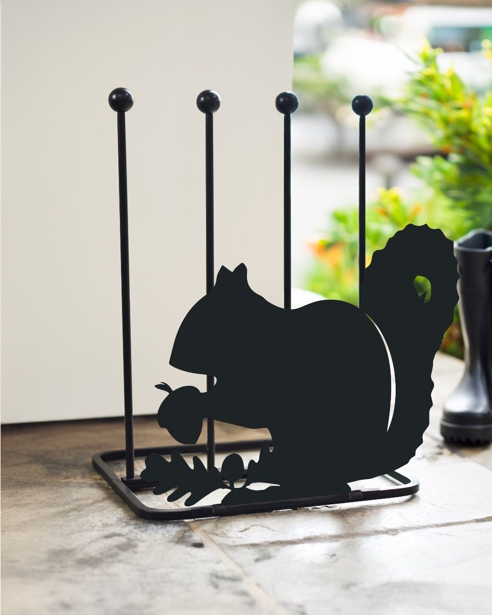 Steel "Squirrel & Acorn" Double Boot Holder Exterior
