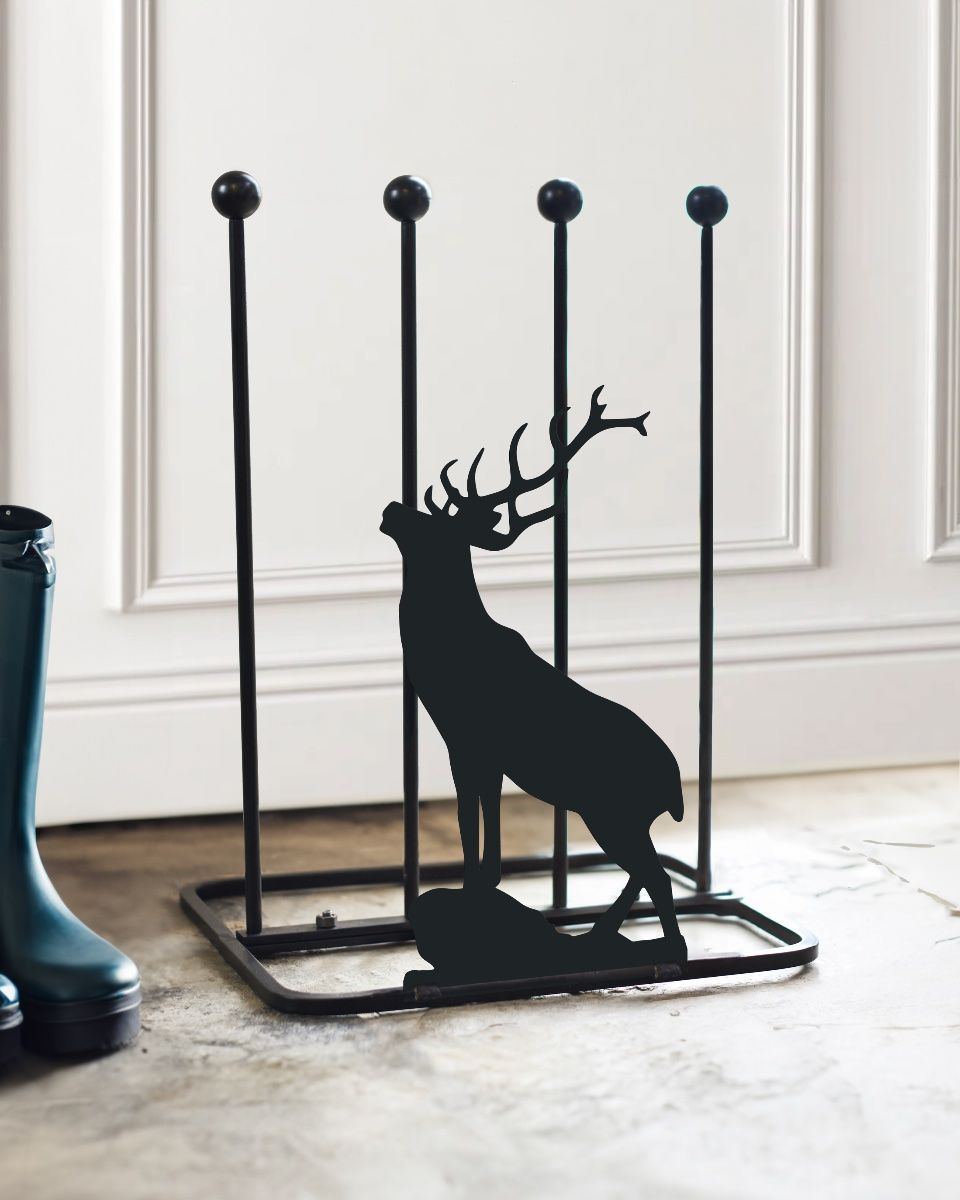 Steel "Majestic Stag" Double Boot Holder Indoors