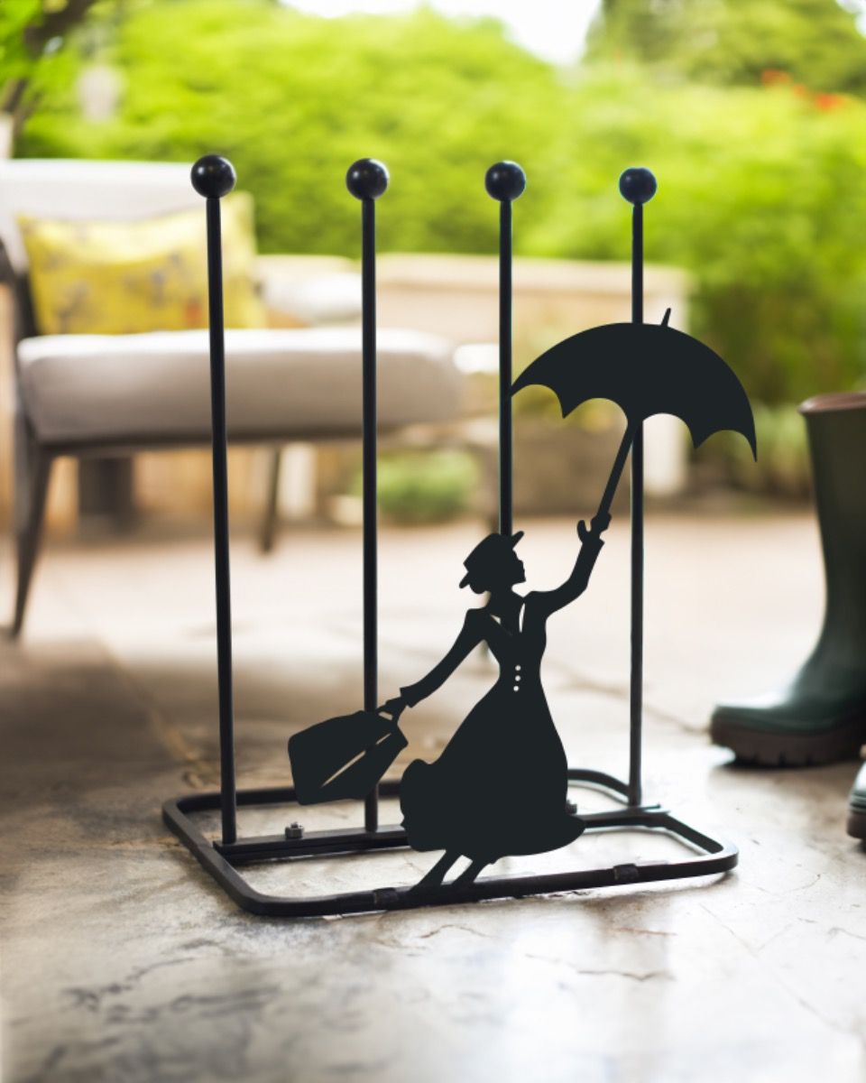 Steel "Mary Poppins" Boot Rack Outdoors