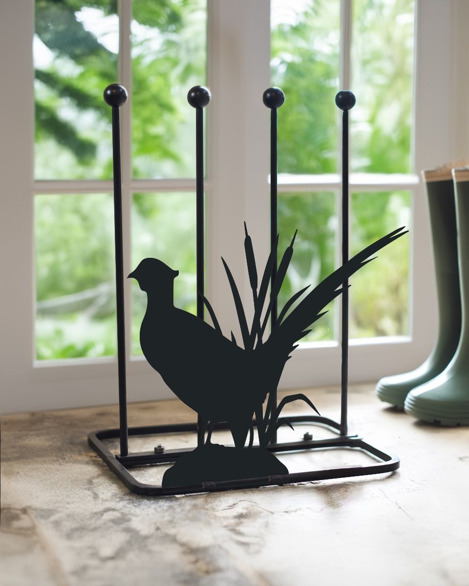 Steel "Pheasant" Welly Boot Holder In Situ