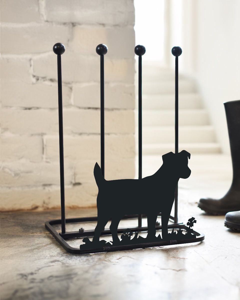 Steel "Jack Russell Terrier" Welly Boot Rack Interior
