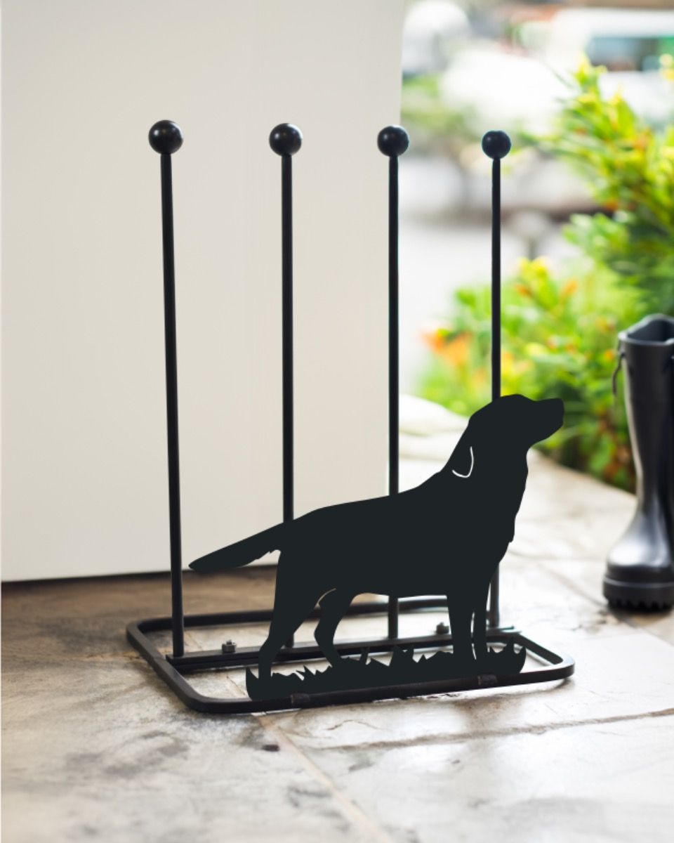Steel "Labrador Dog" Welly Boot Rack 