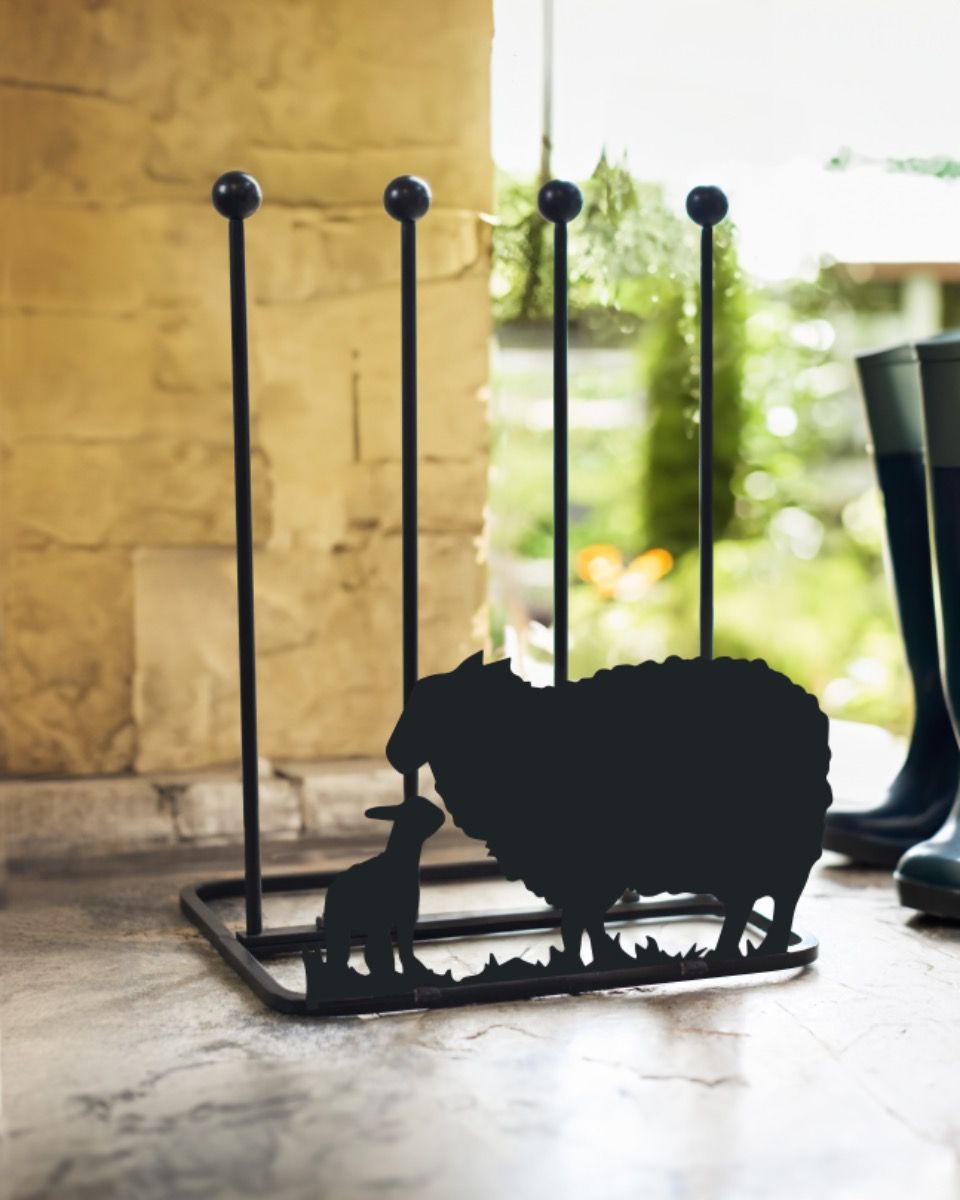 Steel "Mother Sheep & Lamb" Welly Boot Rack