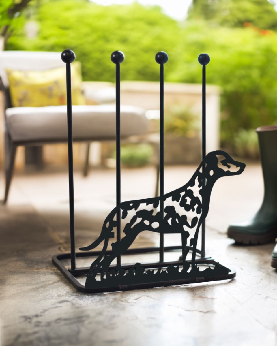 Steel "Dalmatian" Welly Boot Rack Outdoors