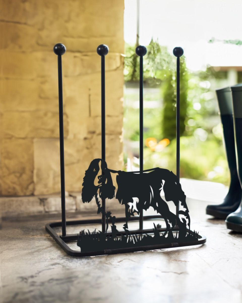 Steel "Springer Spaniel" Double Welly Rack Exterior Steel "Springer Spaniel" Double Welly Rack Exterior