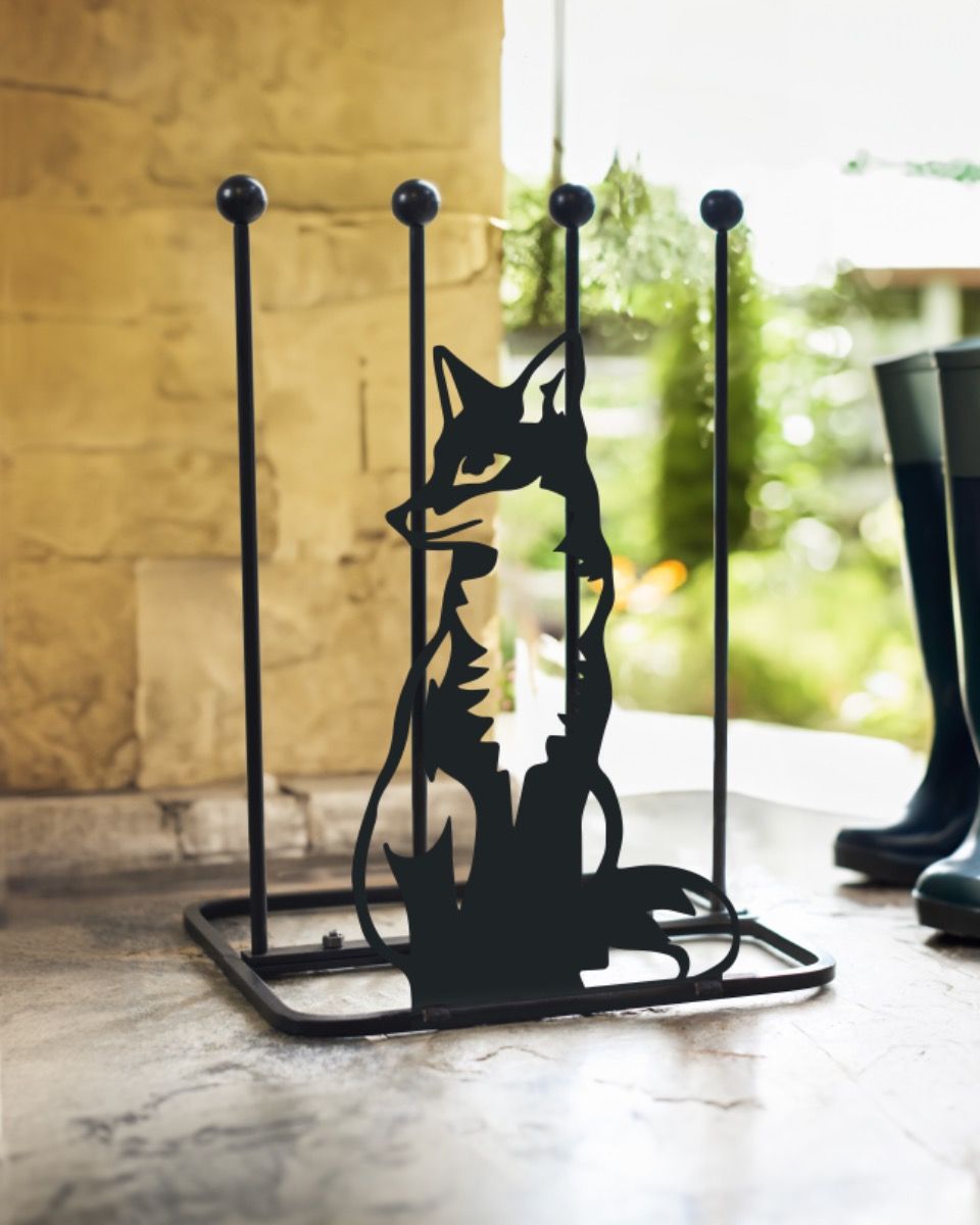 Steel "Sitting Fox" Welly Boot Rack Exterior