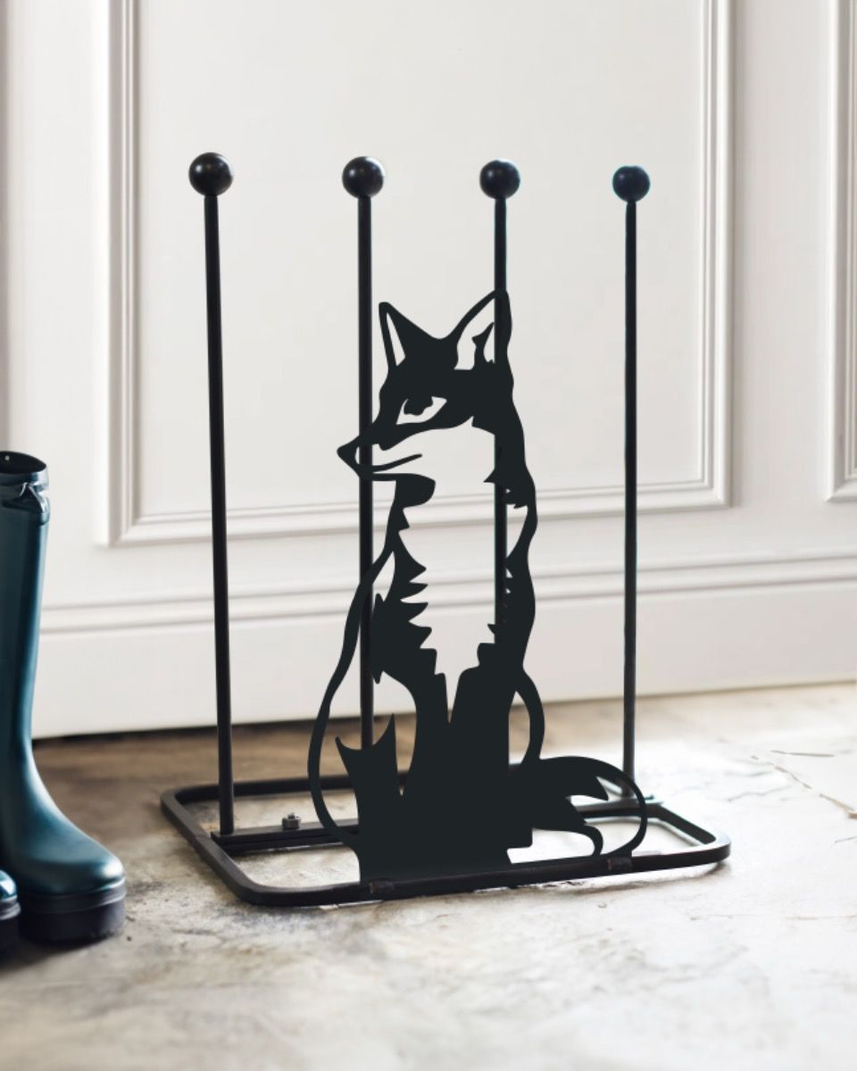 Steel "Sitting Fox" Welly Boot Rack Indoors