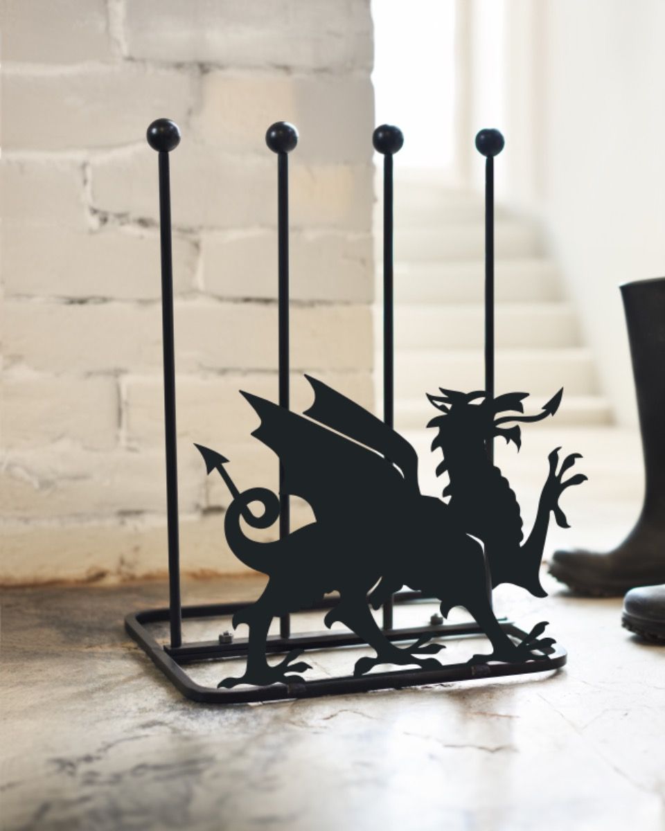 Steel "Welsh Dragon" Welly Boot Rack In-Situ