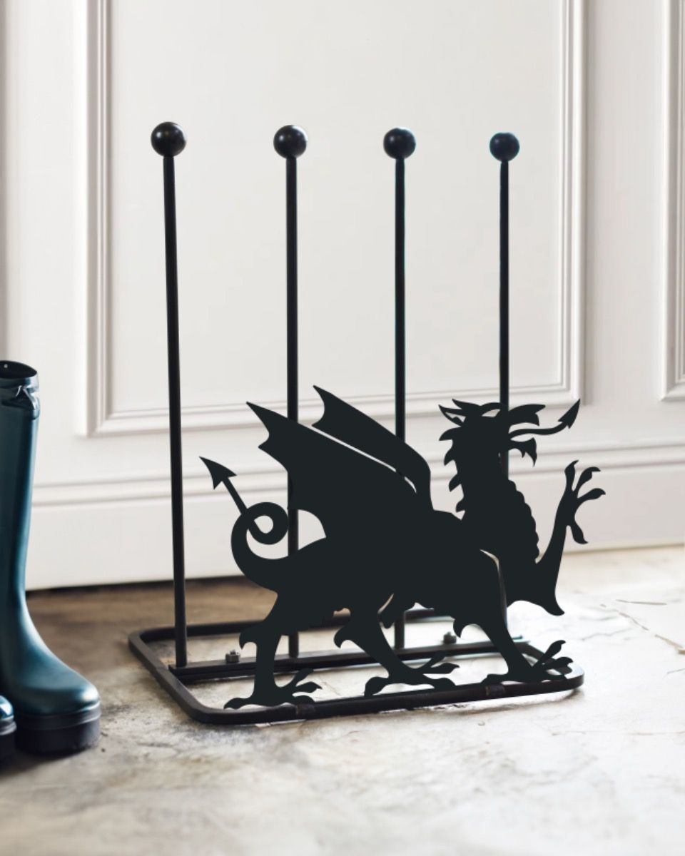 Steel "Welsh Dragon" Welly Boot Rack Interiors