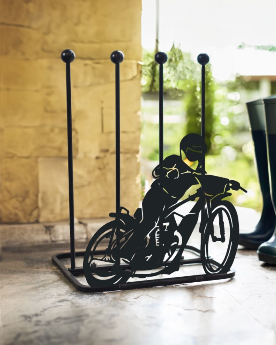 Steel "Speedway Motorcycle Racer" Welly Boot Rack