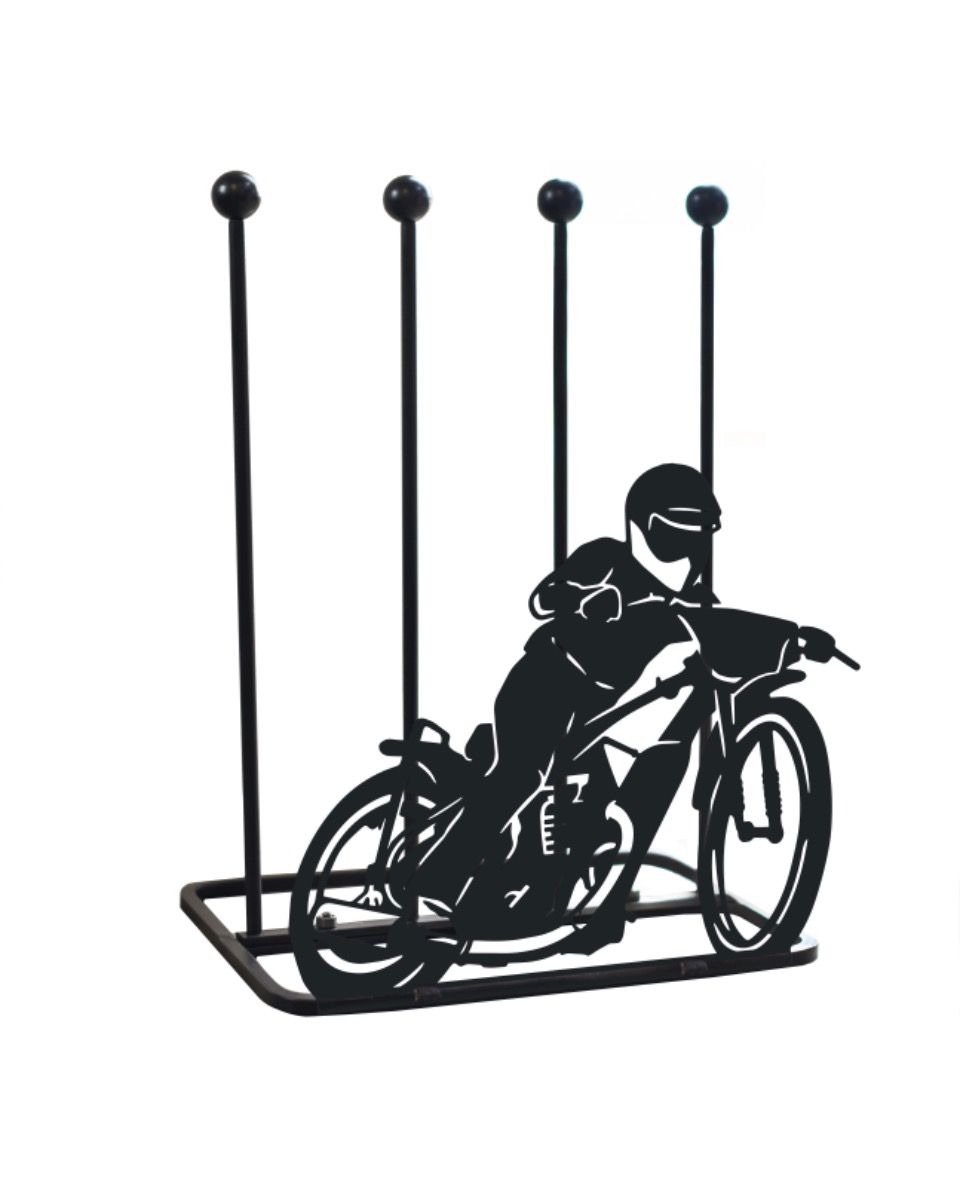 Steel "Speedway Motorcycle Racer" Boot Rack Design