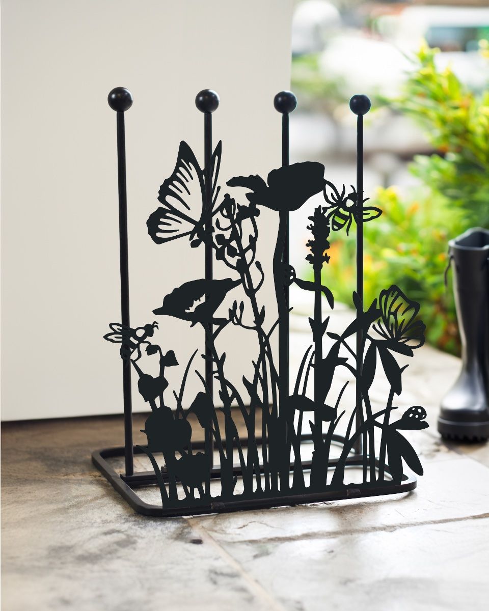 Steel "Butterfly Meadow" Double Welly Rack