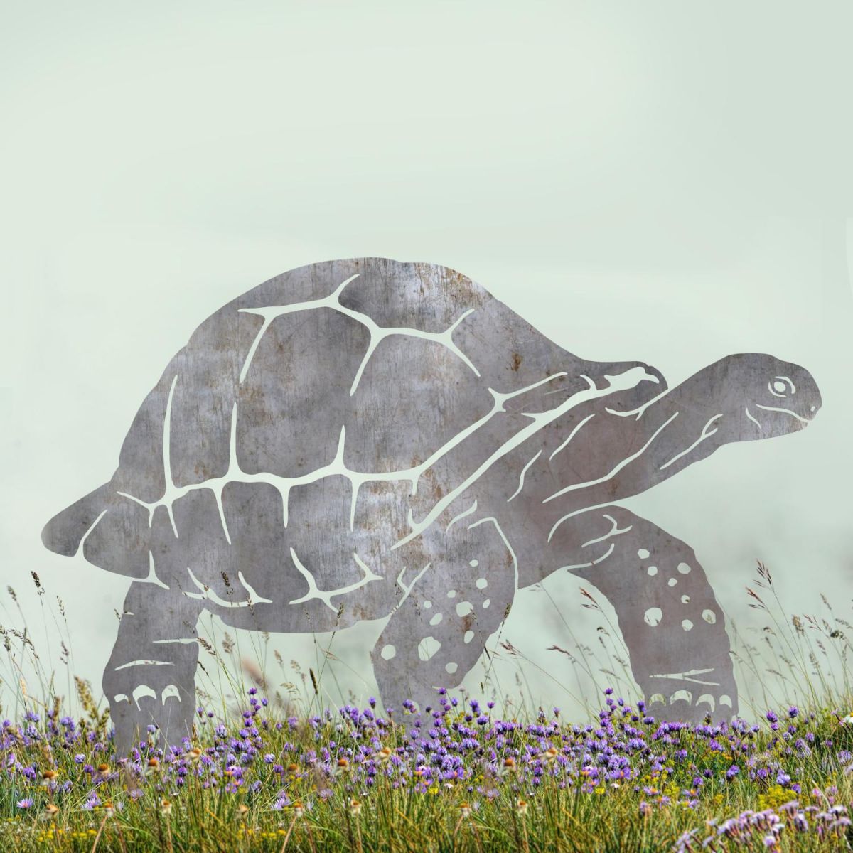 Unfinished Sheet Steel Silhouette with Galápagos Giant Tortoise Design
