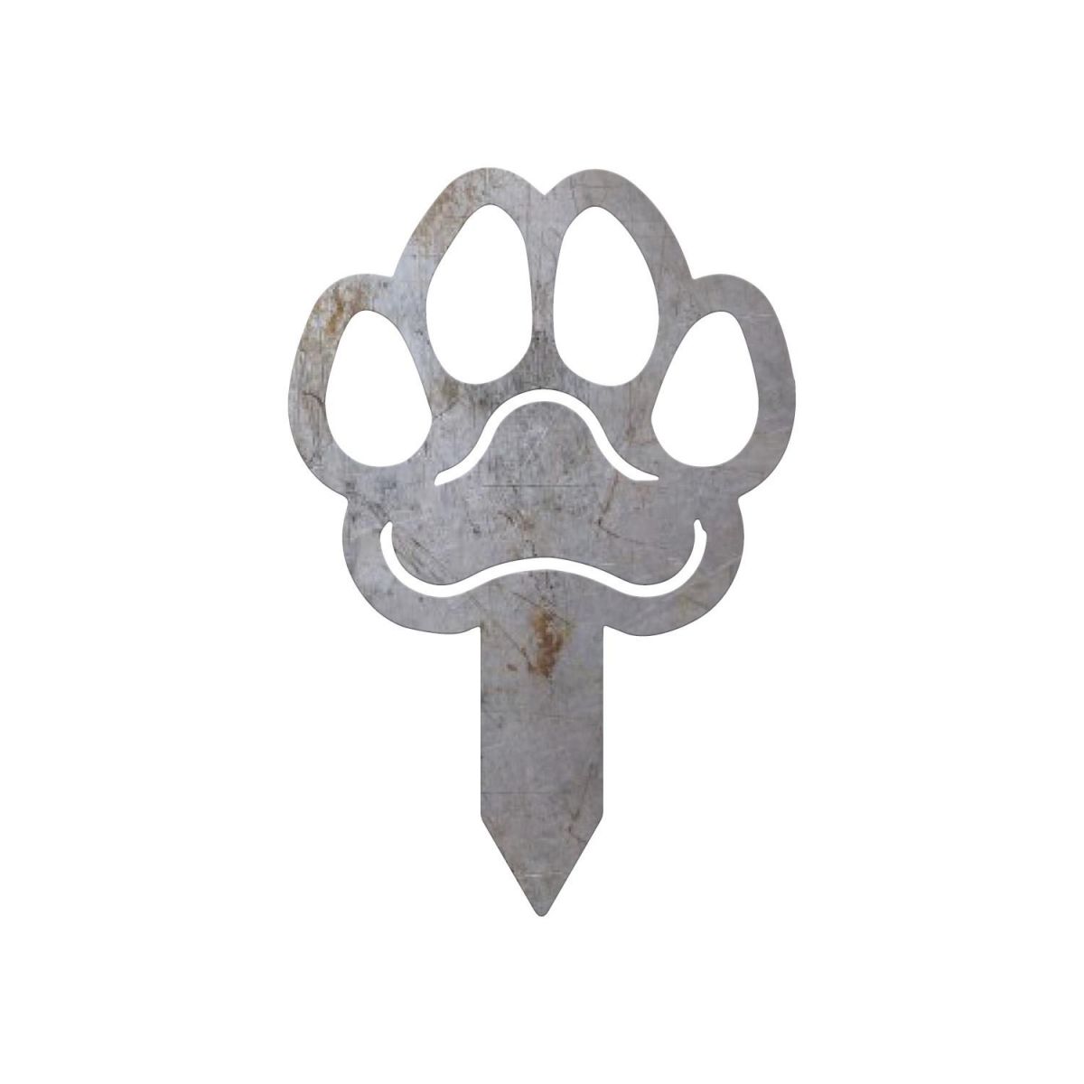 Close-Up of Natural Steel Paw Print Topper Close-Up of Natural Steel Paw Print Topper