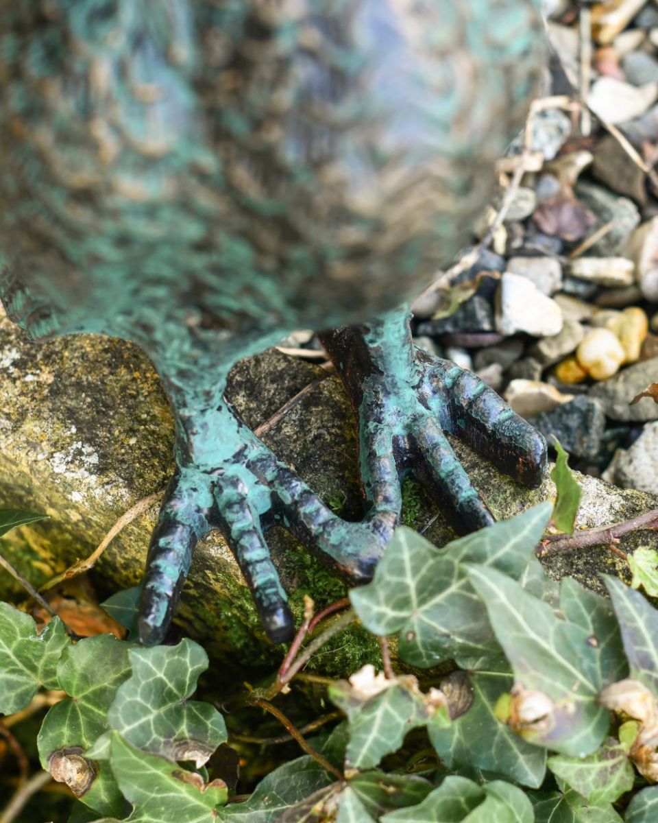 Close up of Verdigris Rooster feet 