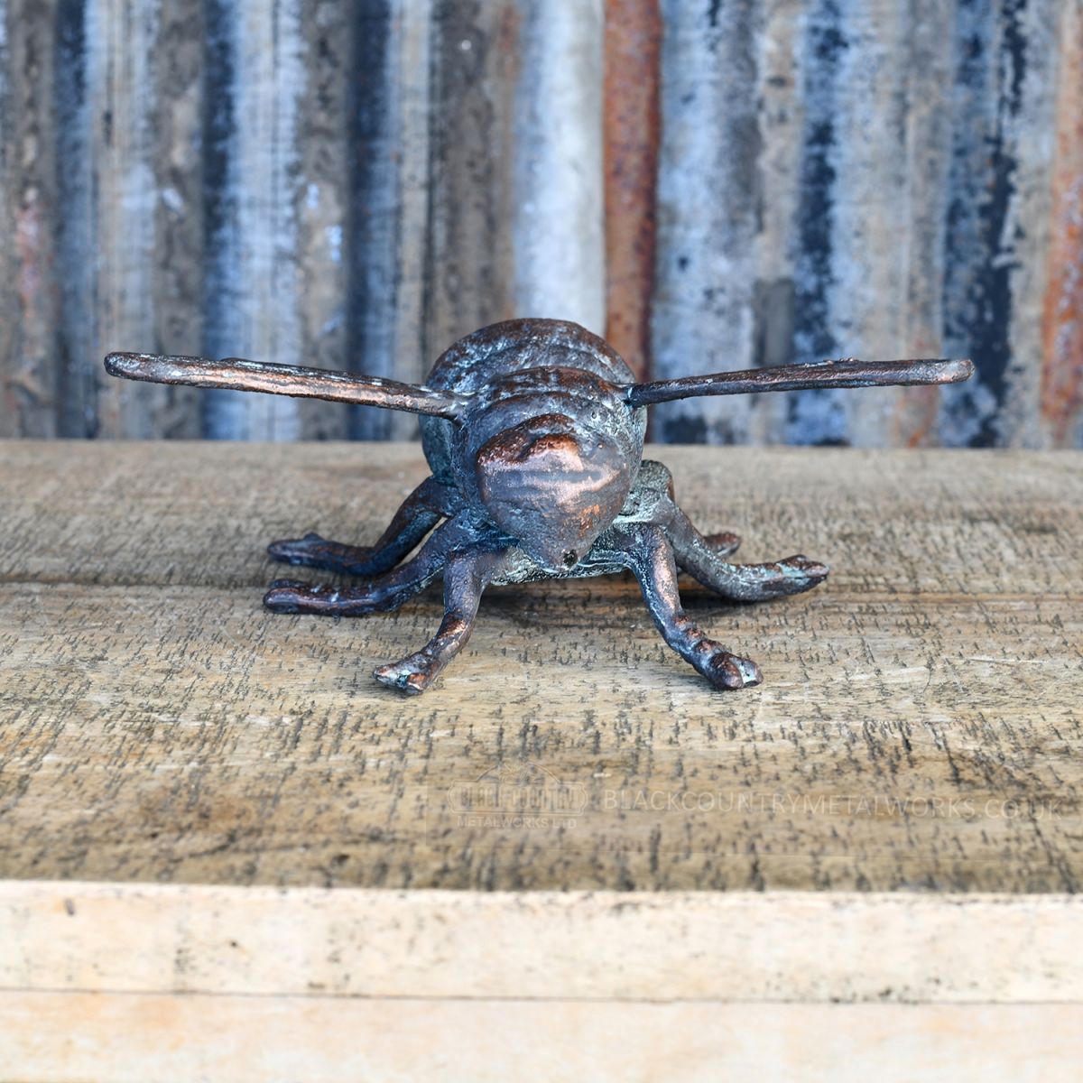 Front View of the Verdigris Bumble Bee Ornament Front View of the Verdigris Bumble Bee Ornament