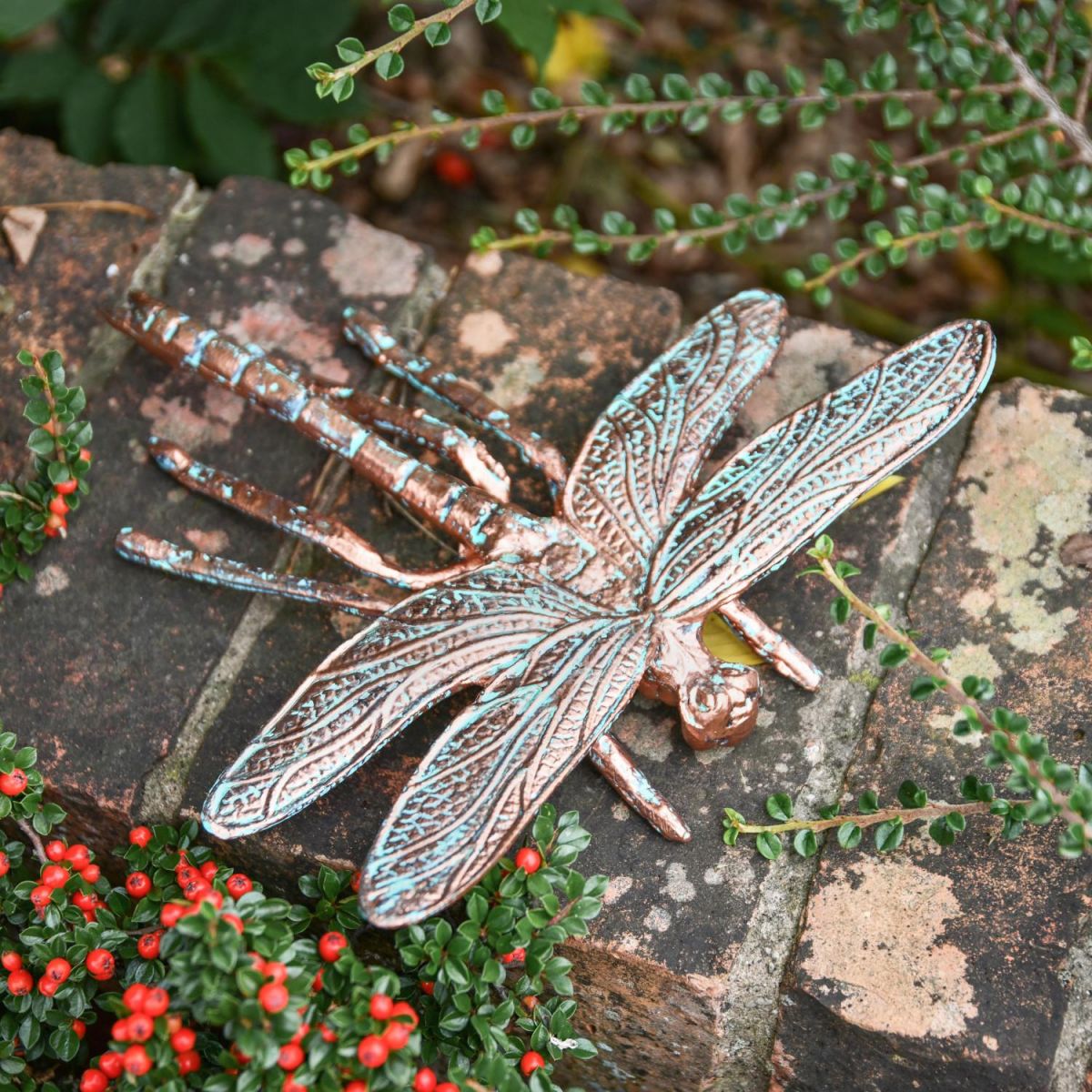 Verdigris Finished "Prehistoric" Dragonfly Garden Sculpture Verdigris Finished "Prehistoric" Dragonfly Garden Sculpture
