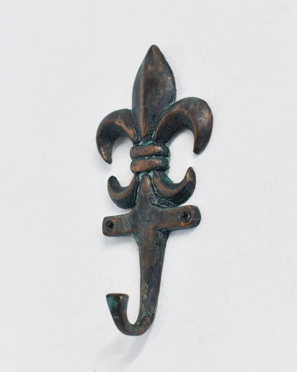 Verdigris Fleur-De-Lis Hook