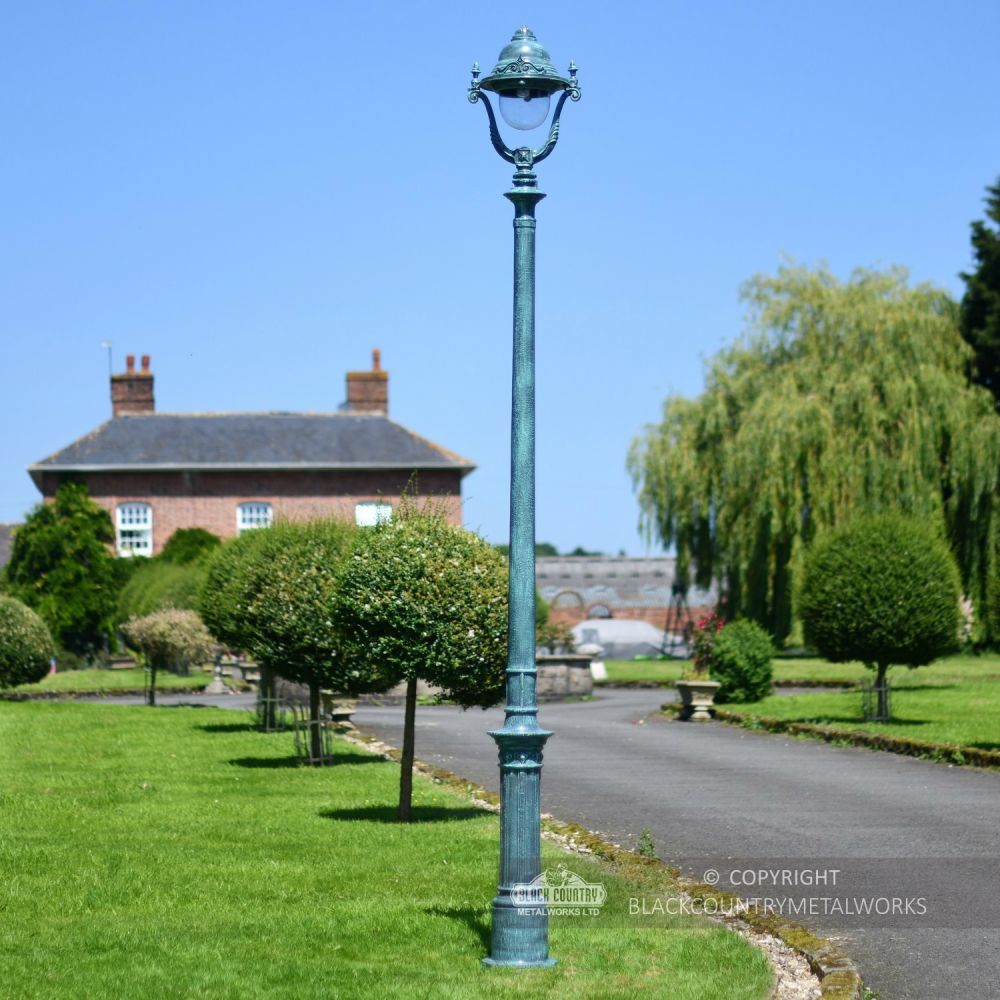 "The Admiral" Verdigris Green Opulent Cast Iron Lamp Post 3m
