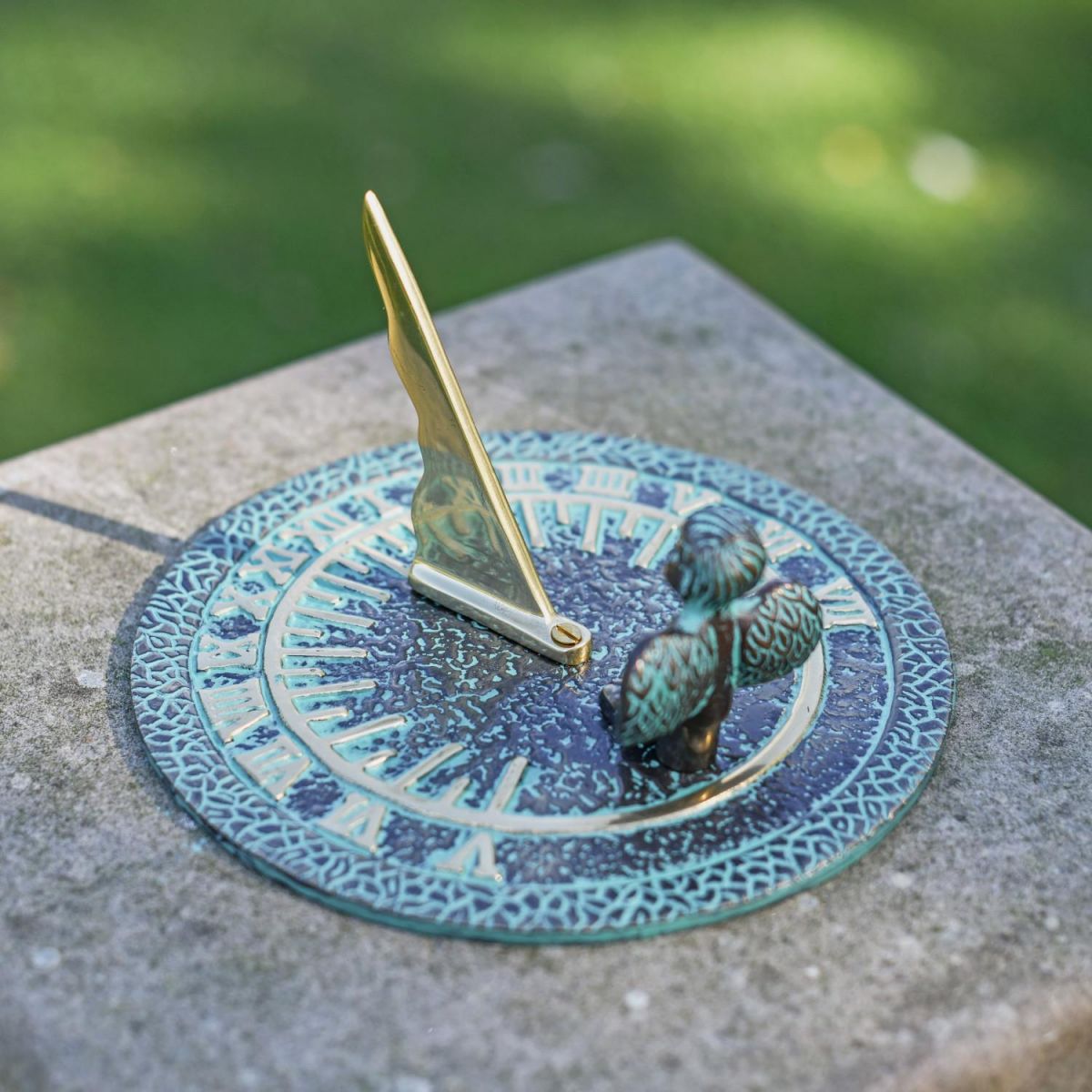 Verdigris Guardian Angel Solid Brass Sundial Verdigris Guardian Angel Solid Brass Sundial
