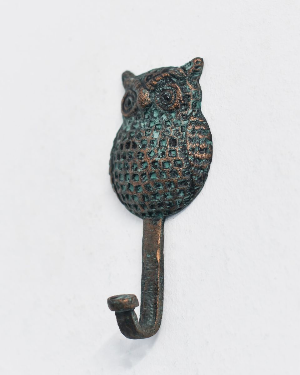 Verdigris Owl Hook