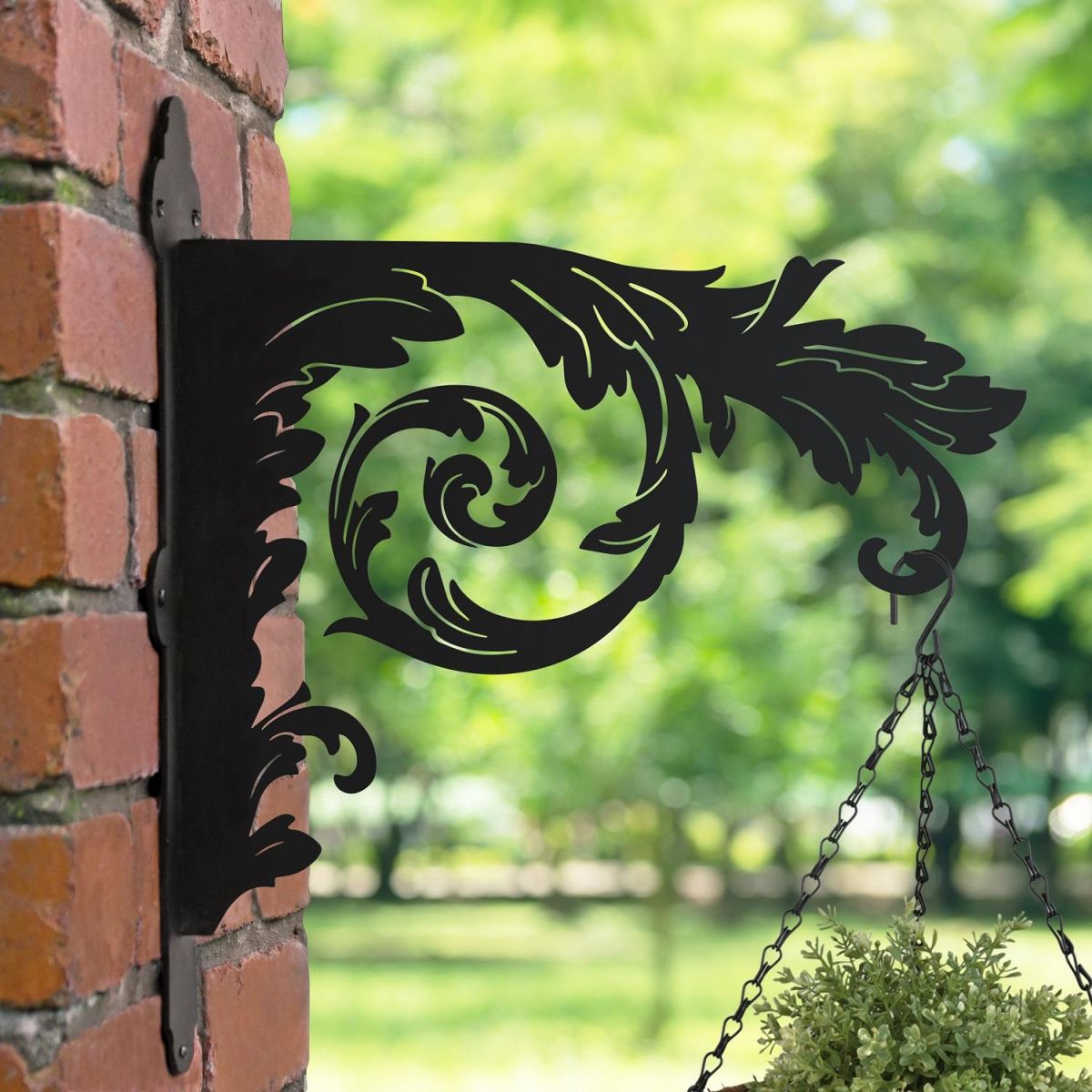 Baroque Ornate Hanging Basket Bracket in Situ