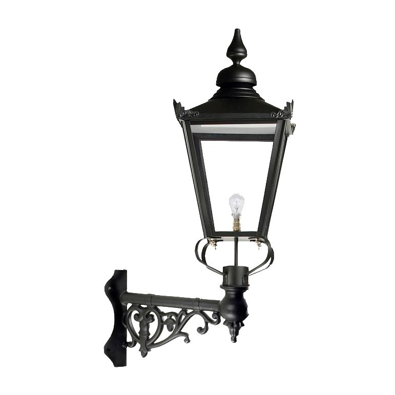 Medium Black Victorian Wall Light on Corner Bracket