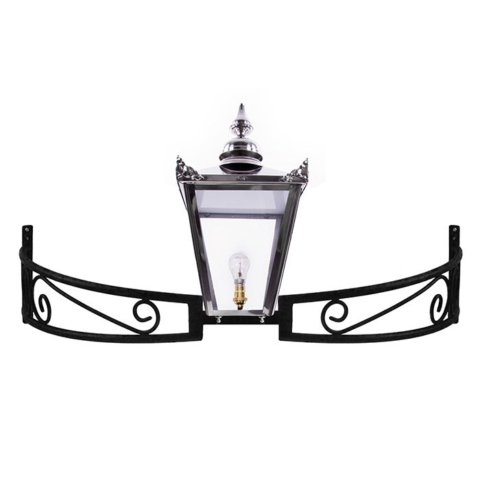 Stainless Steel Victorian Lantern On a Bow Bracket