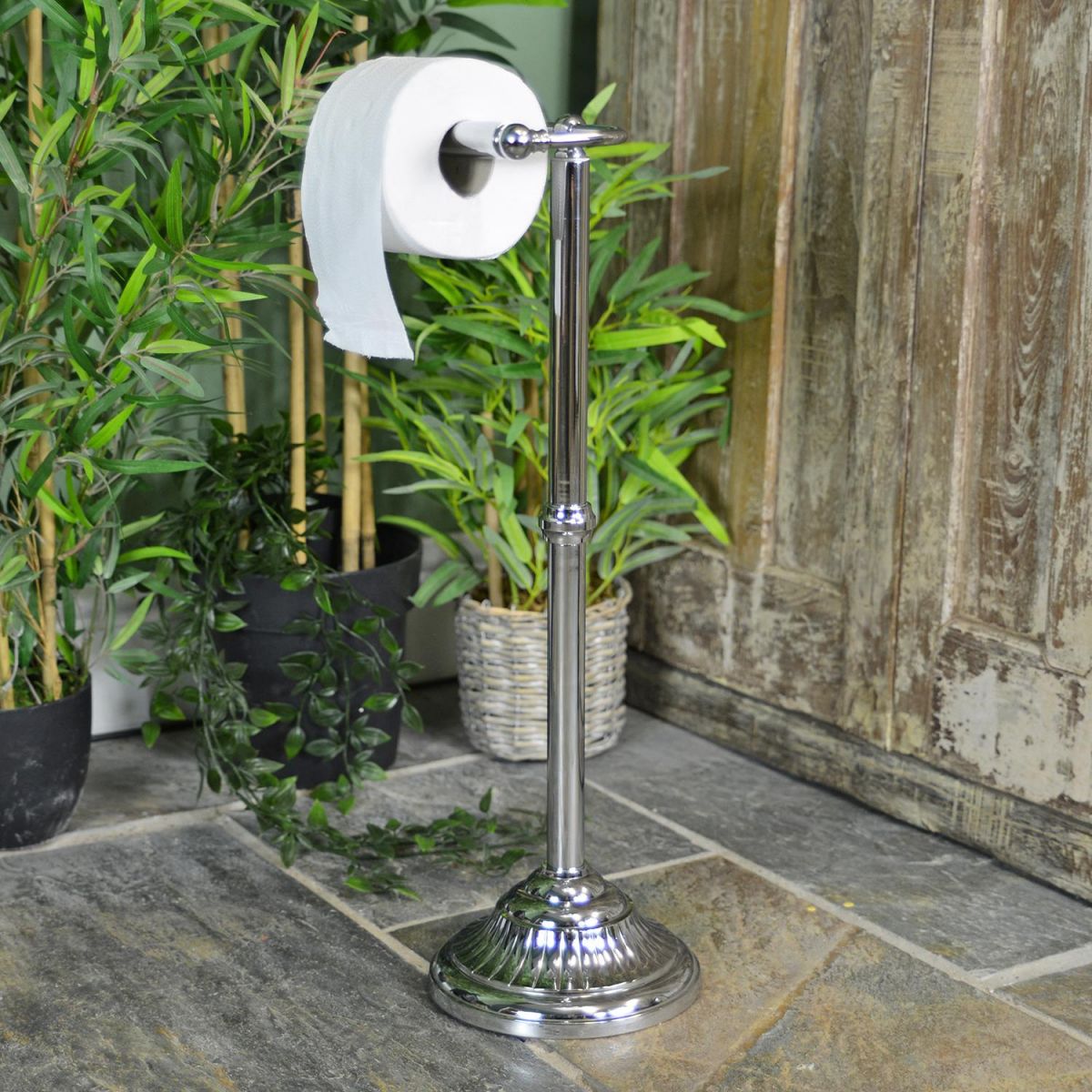Victorian Free Standing Toilet Roll Holder in Situ