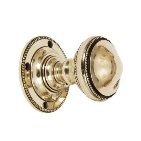 Victorian Inspired Polished Brass Mortice Door Knob Set